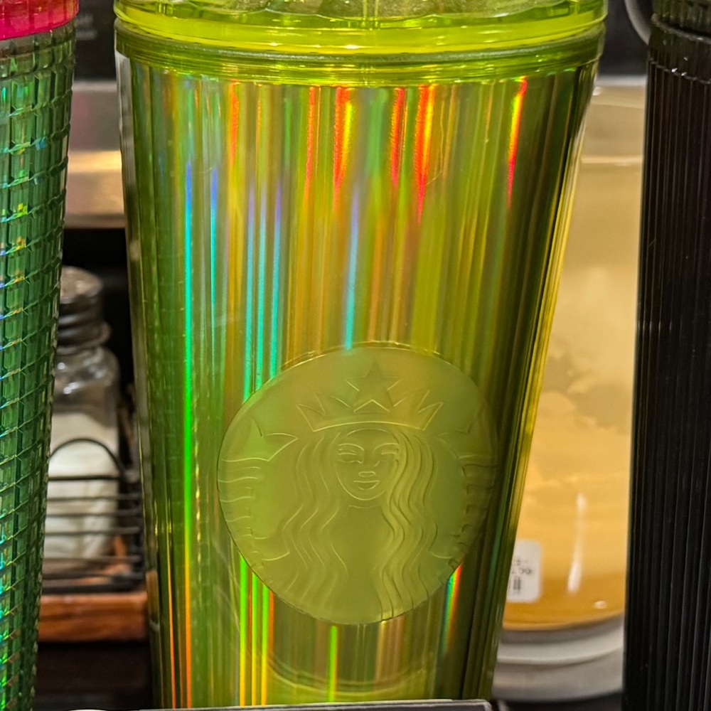 Starbucks Neon Yellow Iridescent Tumbler